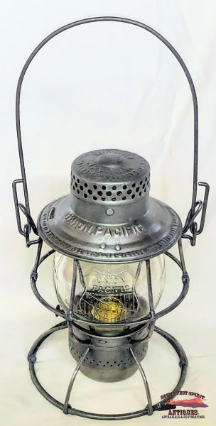 1913 UPRR - Union Pacific Railroad CC Overland Route Cnx Corning Globe A&W Lantern - RAILROADIANA