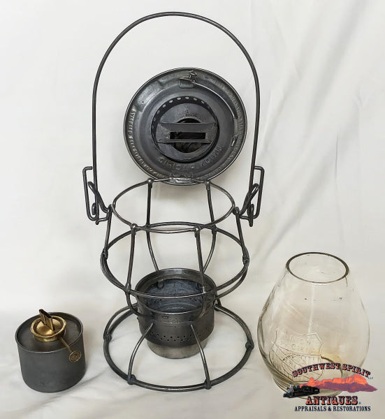 1913 UPRR - Union Pacific Railroad CC Overland Route Cnx Corning Globe A&W Lantern - RAILROADIANA