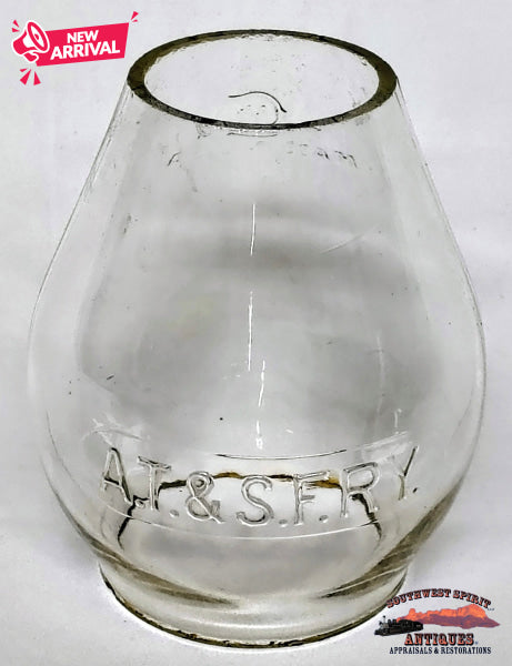 AT&SFRy - Santa Fe Railway 1913 A&W BB Lantern with AT&SFRy Cnx Cast Globe - RAILROADIANA