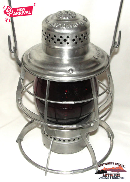 Colorado Midland Railroad Handlan-Buck Mfg. Co. Double Wire Guar Lantern w/UM Red Ext. Base Globe RAILROADIANA