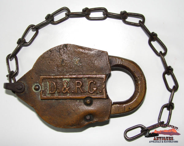 D&RG Slaymaker Special Purpose Brass Cast Lock RAILROADIANA