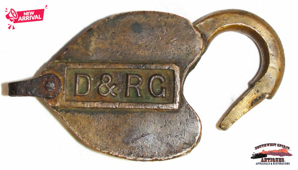 D&RGRR - Denver & Rio Grande Railroad Brass Cast Heart Shaped Switch Lock RAILROADIANA