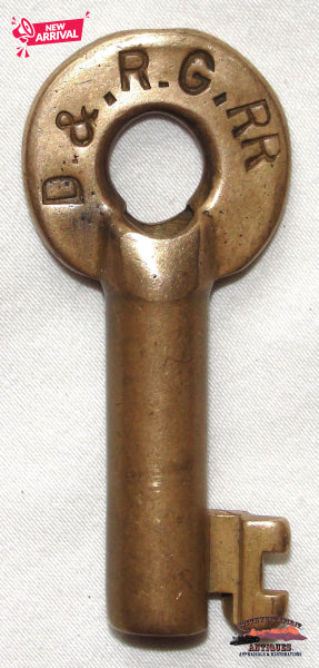 D&RGRR - Denver & Rio Grande Railroad Brass Switch Key A&W Co. RAILROADIANA