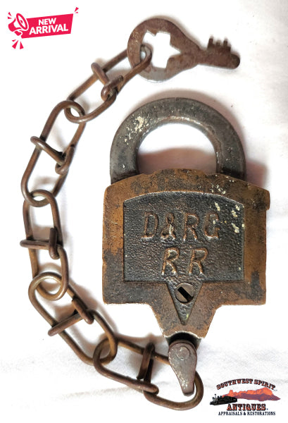 D&RGRR - Denver & Rio Grande Railroad Keen Kutter Style Lock & Key RAILROADIANA