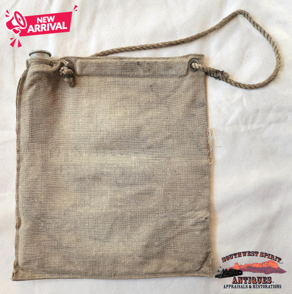 D&RGW - Denver & Rio Grande Western Railroad Canvas Water Bag w/Rope Handle RAILROADIANA