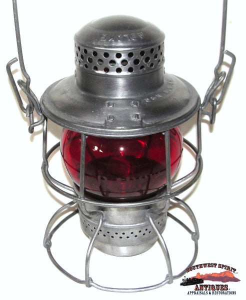 D&RGWRR - Denver & Rio Grande Western Railroad 1947 Adlake-Kero Red Etched Cnx Globe Lantern RAILROADIANA