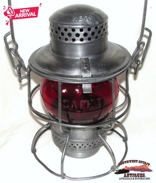 D&RGWRR - Denver & Rio Grande Western Railroad 1947 Adlake-Kero Red Etched Cnx Globe Lantern RAILROADIANA