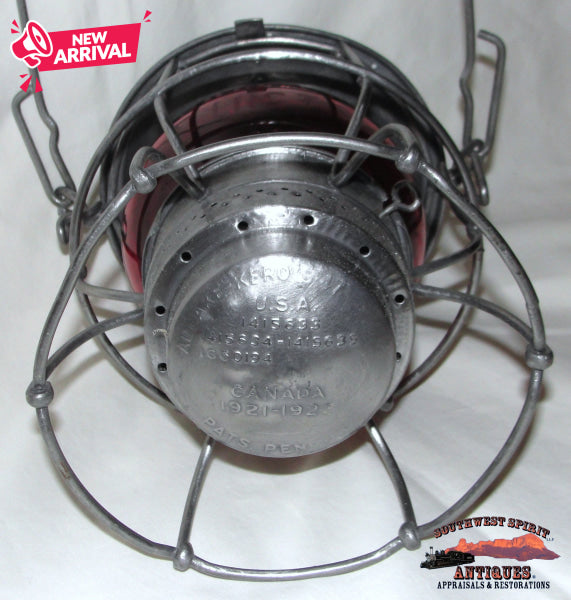 D&RGWRR - Denver & Rio Grande Western Railroad 1947 Adlake-Kero Red Etched Cnx Globe Lantern RAILROADIANA