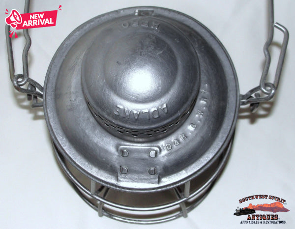 D&RGWRR - Denver & Rio Grande Western Railroad 1947 Adlake-Kero Red Etched Cnx Globe Lantern RAILROADIANA