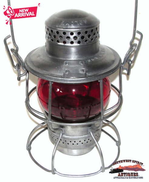 D&RGWRR - Denver & Rio Grande Western Railroad 1947 Adlake-Kero Red Etched Cnx Globe Lantern RAILROADIANA