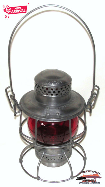 D&RGWRR - Denver & Rio Grande Western Railroad 1947 Adlake-Kero Red Etched Cnx Globe Lantern RAILROADIANA