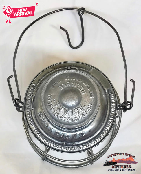 UPRR - Union Pacific Railroad 1913 Adlake Reliable Clear Cast Cnx Globe Lantern - RAILROADIANA