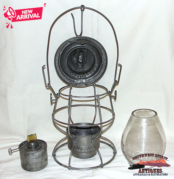 UPRR - Union Pacific Railroad 1913 Adlake Reliable Clear Cast Cnx Globe Lantern - RAILROADIANA