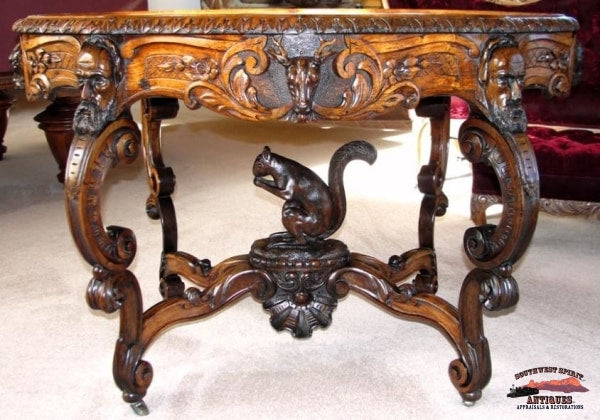 1850-60S Rosewood Alexander Roux Center Library Table Furniture