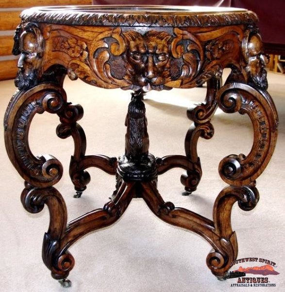 1850-60S Rosewood Alexander Roux Center Library Table Furniture
