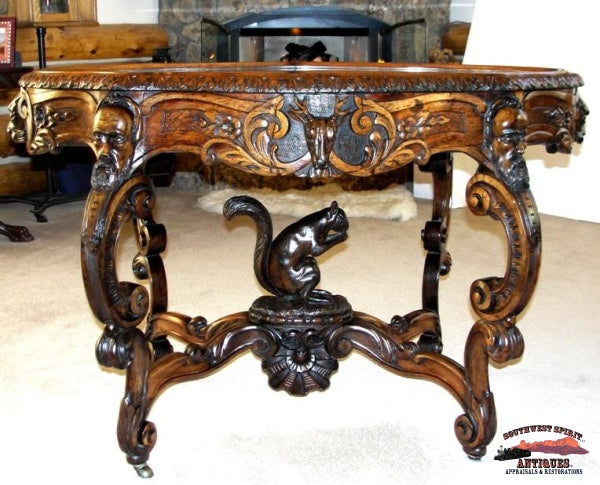 1850-60S Rosewood Alexander Roux Center Library Table Furniture