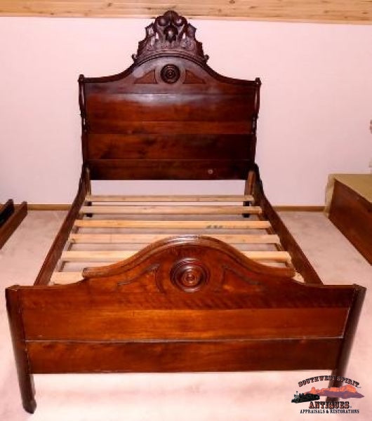1870-80S Eastlake Style Walnut Bed Furniture