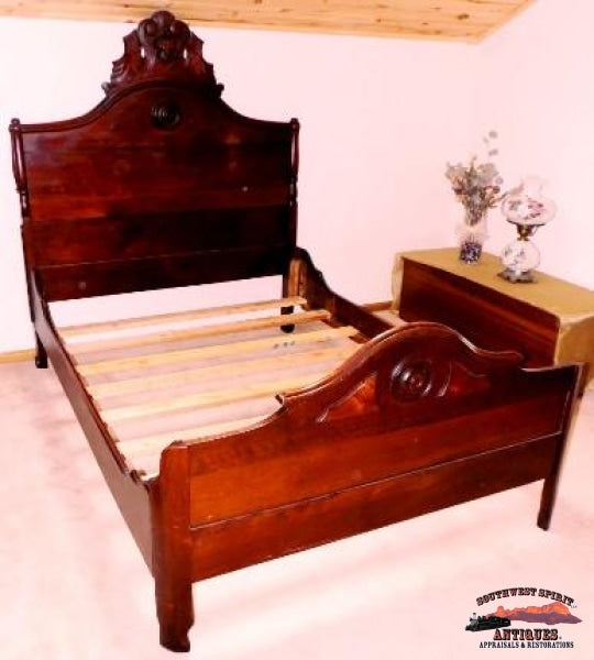 1870-80S Eastlake Style Walnut Bed Furniture