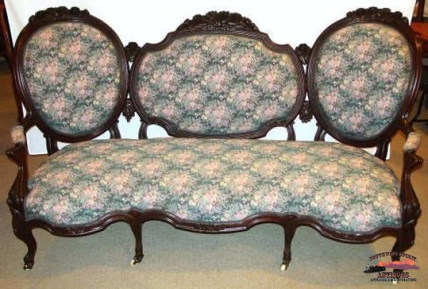 1870S Victorian Rosewood Triple Back Sofa Furniture