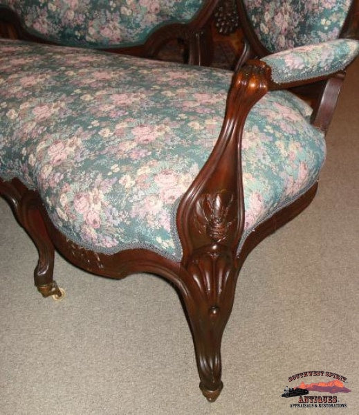 1870S Victorian Rosewood Triple Back Sofa Furniture