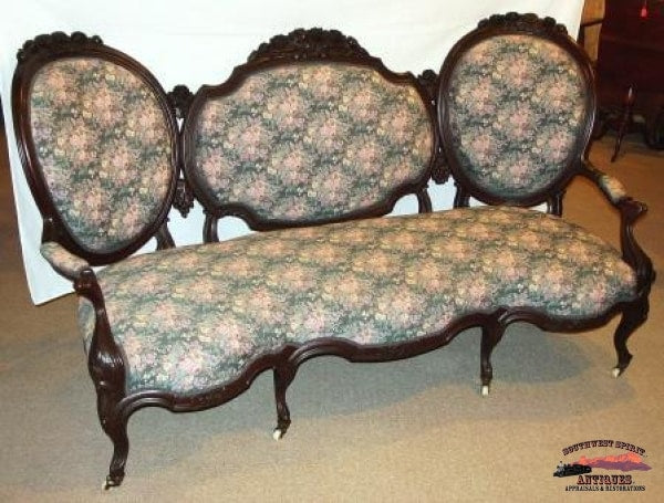 1870S Victorian Rosewood Triple Back Sofa Furniture