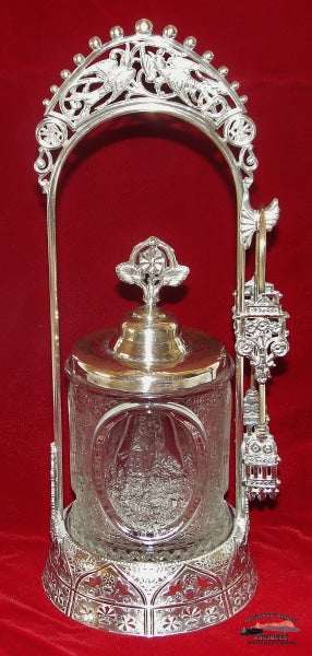 1880S Hartford Silverplate Co. Castle & Windmill Pickle Castor Glassware-China-Silver