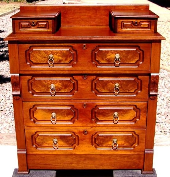 1880S Walnut Eastlake Style Dresser W/ Hankie Drawers Furniture