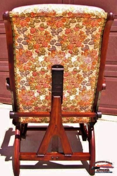1880S Walnut Sleepy Hollow Reclining Chair W/foot Rest Furniture