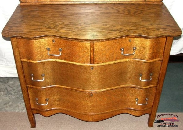 1890-1900 Oak Dresser w/ Serpentine Front – Southwest Spirit Antiques & Certified Appraisals 1890-1900 Oak Dresser w/ Serpentine Front – Southwest Spirit Antiques & Certified Appraisals