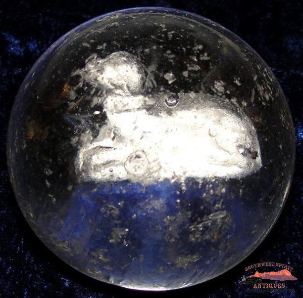 1890S German Lying Dog Sulfide Marble Collectibles-Toys-Games