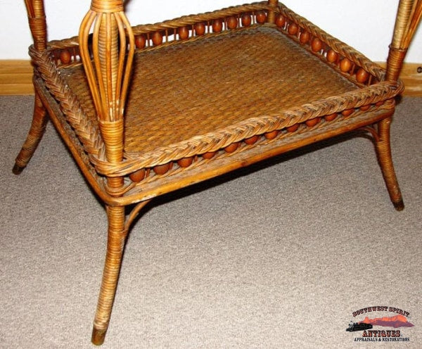 1890S Heywood & Morill Rattan Co. Wicker Table Furniture