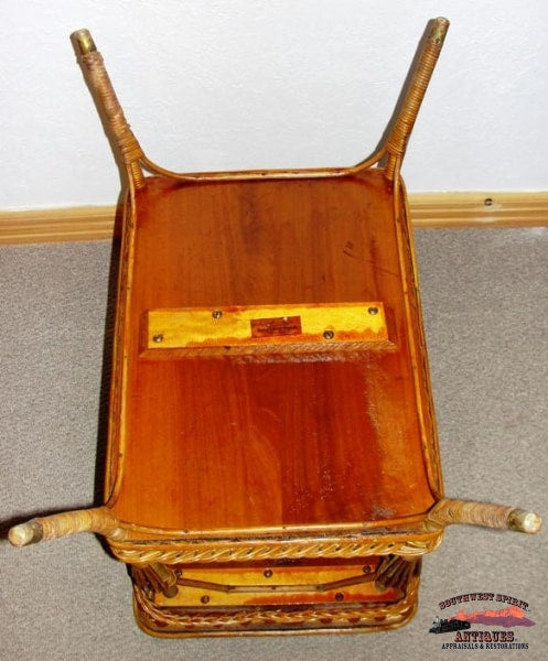 1890S Heywood & Morill Rattan Co. Wicker Table Furniture