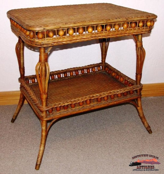 1890S Heywood & Morill Rattan Co. Wicker Table Furniture