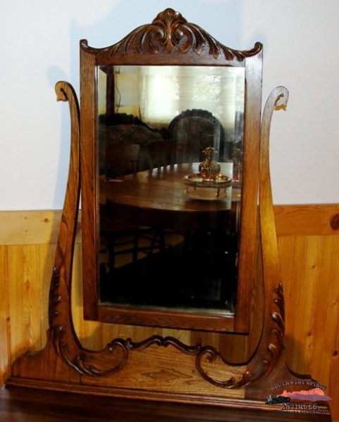 1890S Oak-Ash Hotel Commode Dresser W/ Applied Carving Furniture