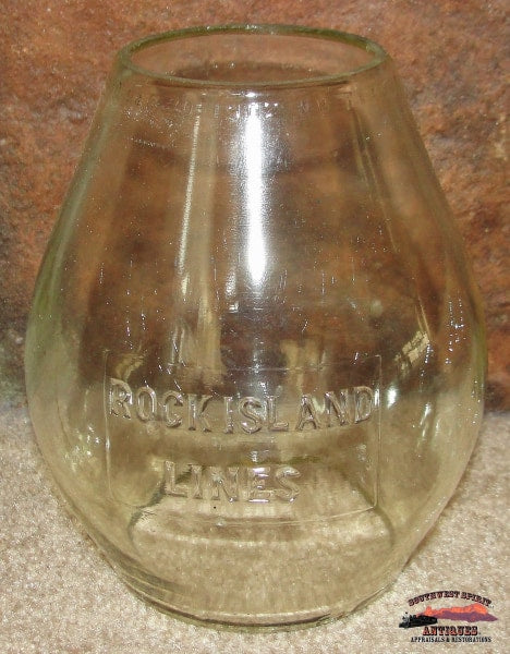 1895 Rock Island Lines A&w Twist Off Fount Lantern With Clear Cast 1902 Corning Globe Railroadiana