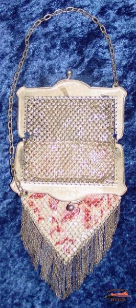 1920S Mandalian Rose Floral Enamel Mesh Purse Collectibles-Toys-Games
