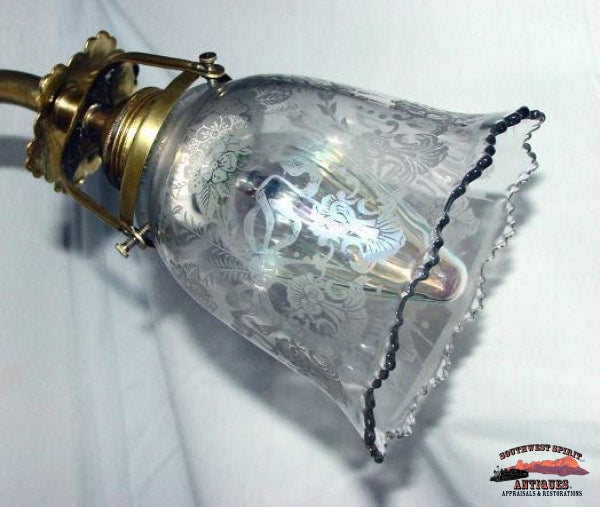1920S Wall Lamp W/acid Etched Shade General Store & Lighting