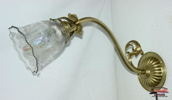 1920S Wall Lamp W/acid Etched Shade General Store & Lighting