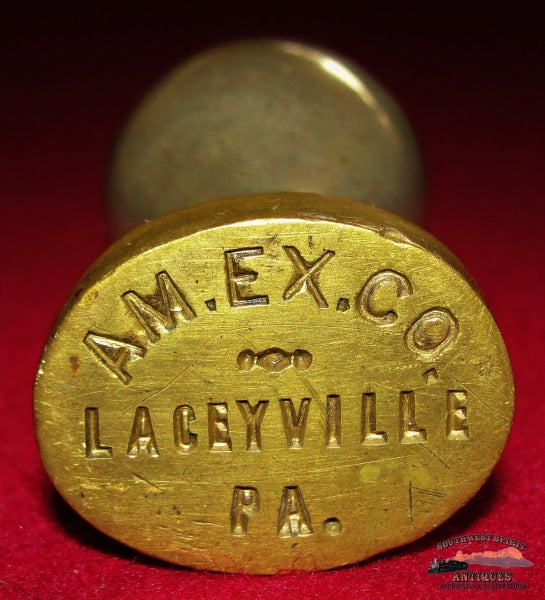 Am. Ex. Co. - American Express Co. Laceyville Pa Wax Sealer Railroadiana