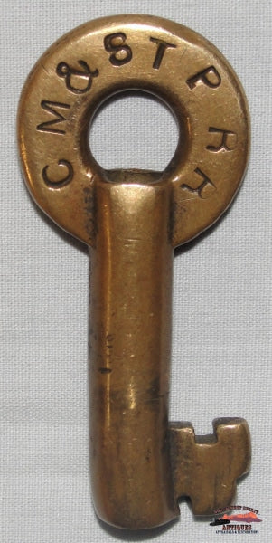 Cm&stprr - Chicago Milwaukee & St. Paul Railroad Brass Cast 1/2 Heart Shaped Switch Lock Key