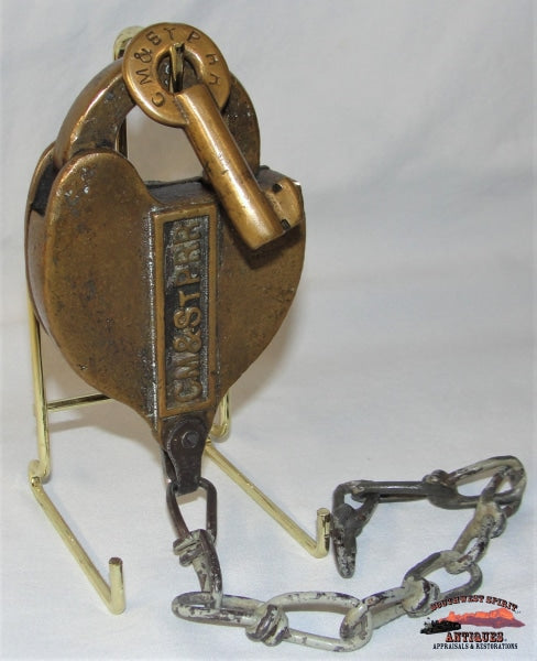 Cm&stprr - Chicago Milwaukee & St. Paul Railroad Brass Cast 1/2 Heart Shaped Switch Lock Key