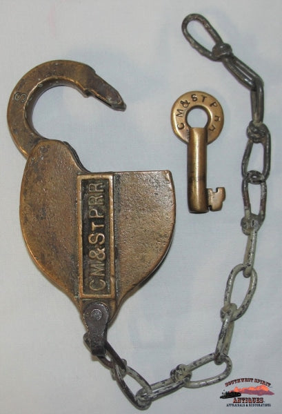 Cm&stprr - Chicago Milwaukee & St. Paul Railroad Brass Cast 1/2 Heart Shaped Switch Lock Key