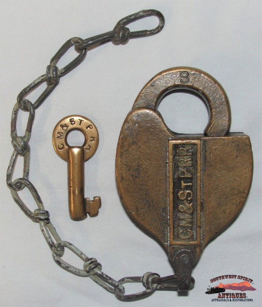 Cm&stprr - Chicago Milwaukee & St. Paul Railroad Brass Cast 1/2 Heart Shaped Switch Lock Key