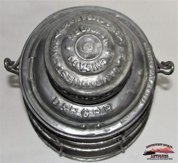 D&Rgrr - Denver & Rio Grande Railroad 1895 A&W Clear Cast Globe Lantern Railroadiana