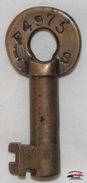 D&Rgrr - Denver & Rio Grande Railroad Brass Heart Shaped Switch Lock Key Railroadiana