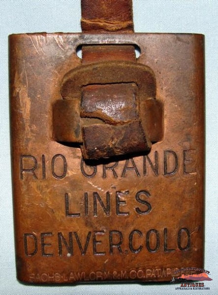 Early 1900S Rio Grande Lines Brass Baggage Tag Railroadiana