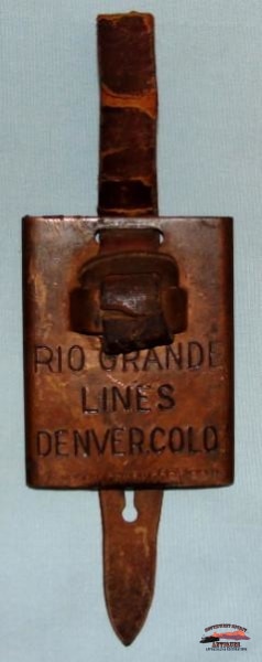 Early 1900S Rio Grande Lines Brass Baggage Tag Railroadiana
