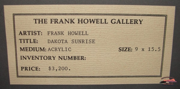 Frank Howell Original Acrylic Oil Dakota Sunrise Painting Collectibles-Toys-Games