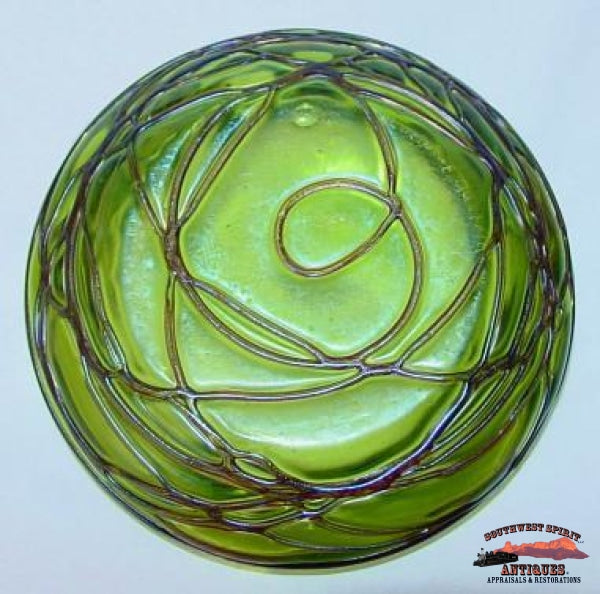 Irridescent Bohemian Sweetmeat Dish W/handle & Lid Glassware-China-Silver