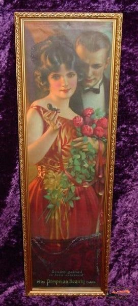 Original 1925 Pompeian Beauty Panel Yard Long Print Collectibles-Toys-Games